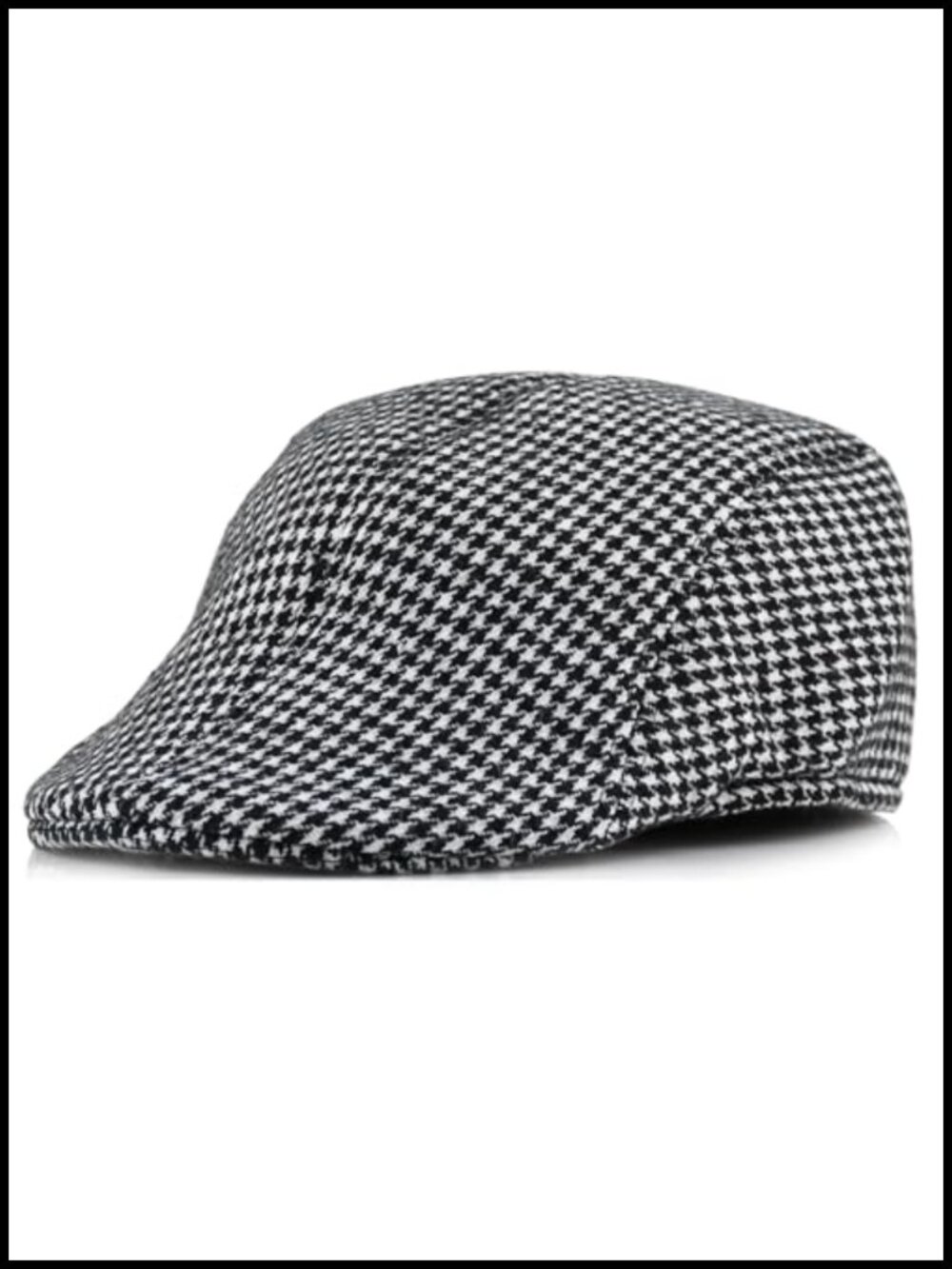 Women's Houndstooth Newsboy Cap Adjustable Fall Winter Hat